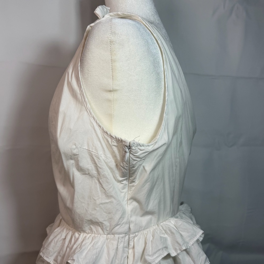 Anthropologie One Shoulder Ruffle Tiered Midi Dress White Size 8 Boho Shower - Picture 4 of 16